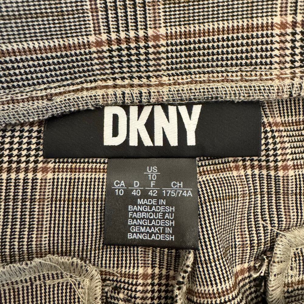 DKNY Plaid Straight Leg Ankle Pull On Pants 10 - Picture 4 of 11